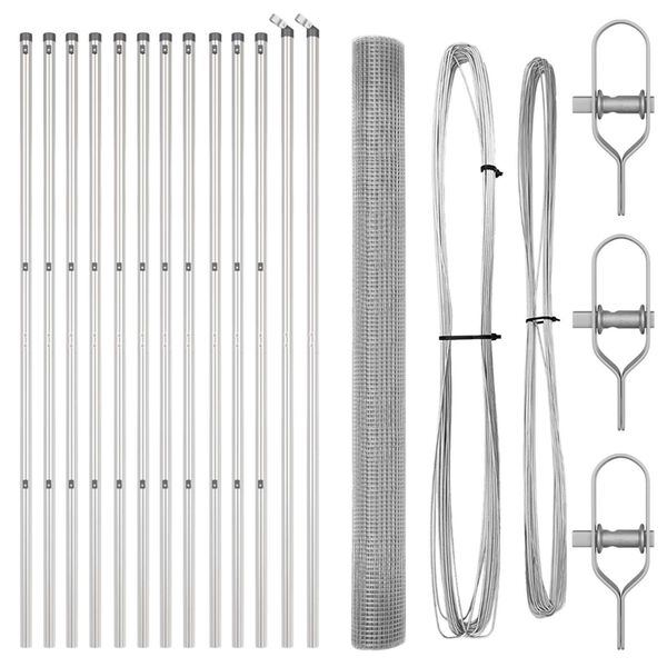 vidaXL Poteau de clôture. Argenté 25 x 1,5 m (maille de 25 x 25 mm)