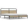 vidaXL Cadre de lit en m&eacute;tal sans matelas ch&ecirc;ne fum&eacute; 200x200 cm