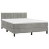vidaXL Sommier &agrave; lattes de lit avec matelas LED Gris clair 140x190 cm