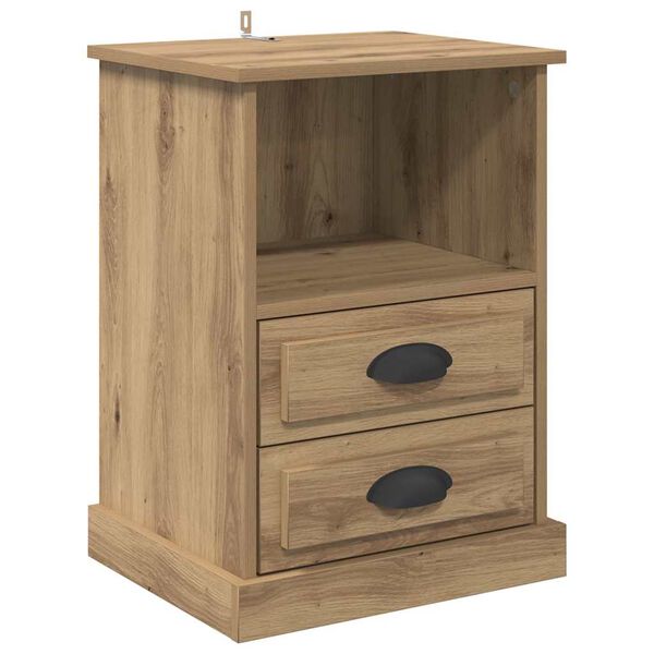 vidaXL Cabinet de chevet avec tiroir Ch&ecirc;ne artisanal 36 x 43 x 60 cm