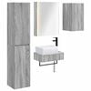 vidaXL Ensemble de mobilier de salle de bain 5 pcs Sonoma gris