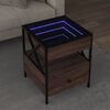 vidaXL Table basse avec LED Infinity ch&ecirc;ne marron 40x40x51 cm