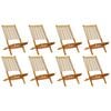 vidaXL Chaises de jardin pliantes lot de 8 beige bois d'acacia massif