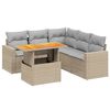 vidaXL Salon de jardin avec coussins 6 pcs beige r&eacute;sine tress&eacute;e