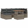 vidaXL Ensemble de canap&eacute; de jardin 7 pc Gris Poly rotin