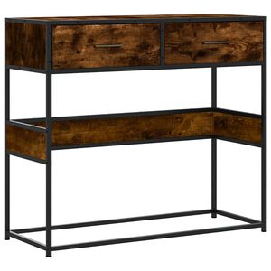 vidaXL Table console ch&ecirc;ne fum&eacute; 90x35x80 cm bois d'ing&eacute;nierie