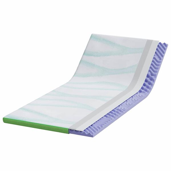 vidaXL Surmatelas Blanc et vert 180 x 200 x 6 cm Tissu Jacquard