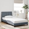vidaXL Cadre de lit sans matelas Hanko gris fonc&eacute; 100x200 cm velours