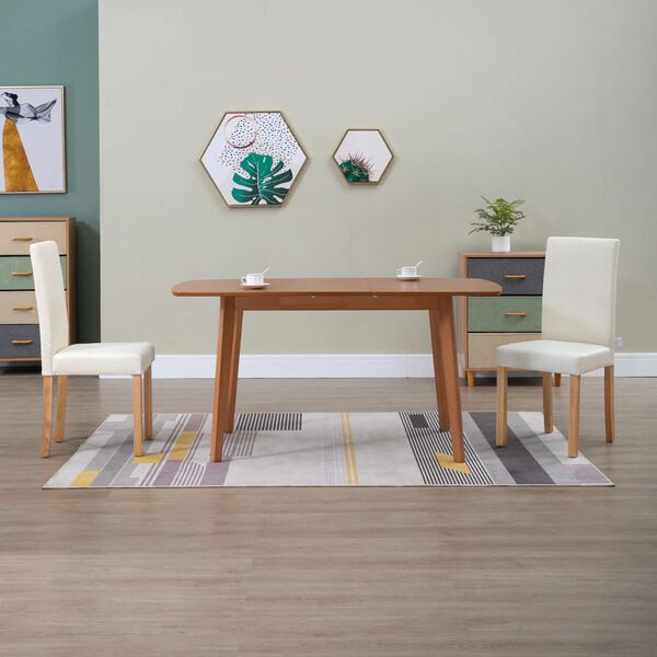 vidaXL Chaises &agrave; manger lot de 2 cr&egrave;me similicuir