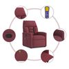 vidaXL Fauteuil de massage inclinable Rouge bordeaux Tissu