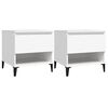 vidaXL Tables d'appoint 2 pcs Blanc 50x46x50 cm Bois d&rsquo;ing&eacute;nierie