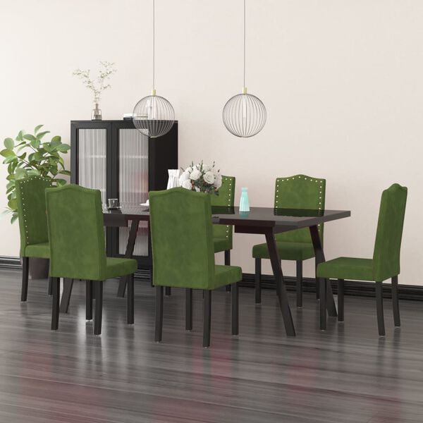 vidaXL Chaises &agrave; manger lot de 6 vert fonc&eacute; velours
