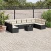 vidaXL Salon de jardin 11 pcs avec coussins noir r&eacute;sine tress&eacute;e