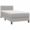 vidaXL Sommier &agrave; lattes de lit avec matelas et LED Gris clair 90x200cm