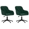 vidaXL Chaises pivotantes &agrave; manger lot de 2 Vert fonc&eacute; Velours