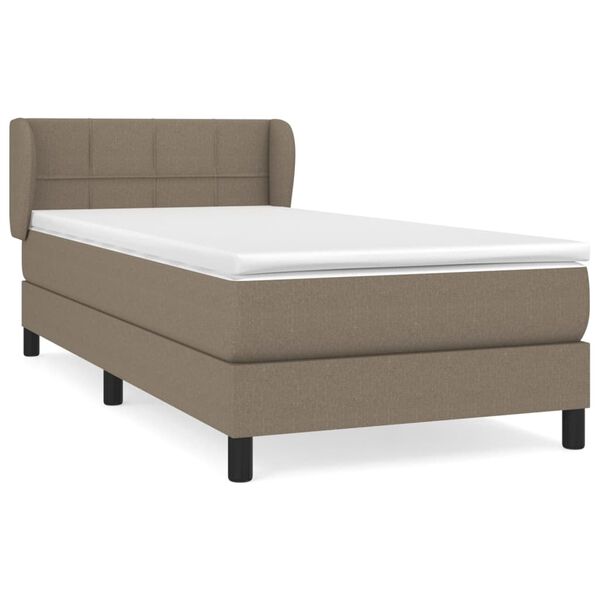 vidaXL Sommier &agrave; lattes de lit avec matelas Taupe 80x200 cm Tissu
