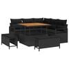 vidaXL Ensemble de canap&eacute; de jardin 8 pc 7-Nombre de places Noir
