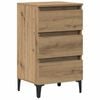 vidaXL Table de chevet avec pieds en m&eacute;tal ch&ecirc;ne artisanal 40x35x69 cm