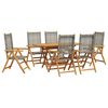 vidaXL Ensemble de salle &agrave; manger pour jardin 7 pcs Gris