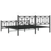 vidaXL Cadre de lit métal sans matelas avec pied de lit noir 193x203cm