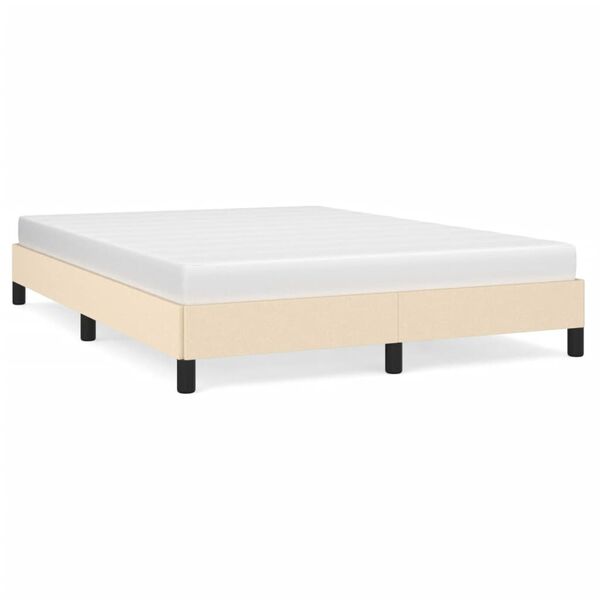 vidaXL Cadre de lit sans matelas cr&egrave;me 140x200 cm tissu