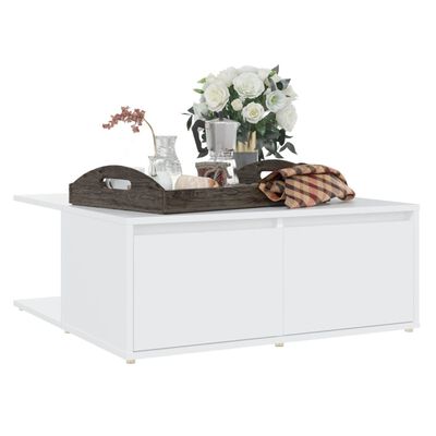 vidaXL Table basse blanc 80x80x31 cm bois d'ingénierie