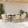 vidaXL Ensemble de salle &agrave; manger pour jardin 7 pcs Beige polyrotin