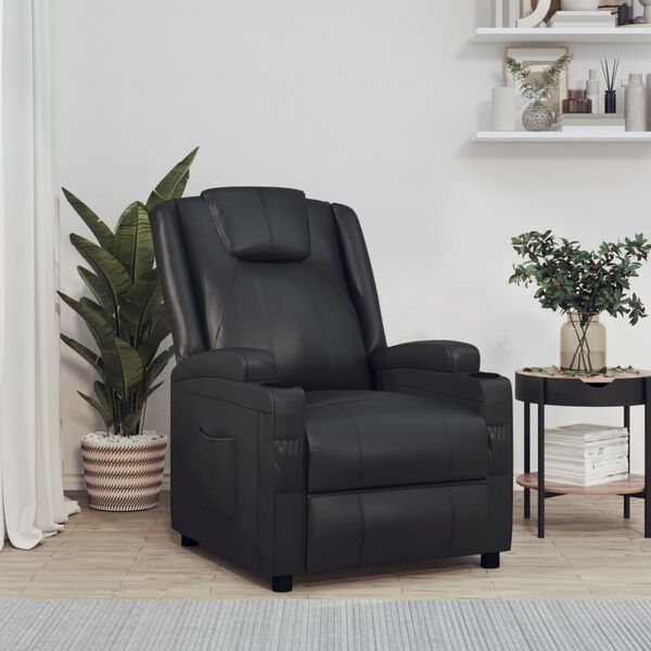 vidaXL Fauteuil inclinable Noir Similicuir