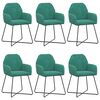 vidaXL Chaises de salle &agrave; manger 6 pc Velours Turquoise