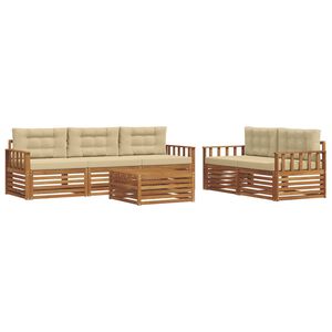 vidaXL Ensemble de canap&eacute;s d'ext&eacute;rieur 6 pc Naturel et Beige