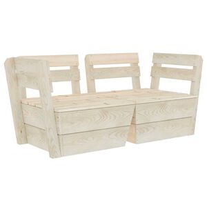 vidaXL Canap&eacute; palette &agrave; 2 places de jardin Bois d'&eacute;pic&eacute;a impr&eacute;gn&eacute;