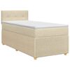 vidaXL Lit boxspring avec matelas Cr&egrave;me 80 x 200 cm Tissu