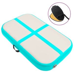 vidaXL Tapis gonflable de gymnastique avec pompe 60x100x10 cm PVC Vert