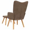 vidaXL Chaise de relaxation avec tabouret Marron Tissu