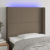 vidaXL T&ecirc;te de lit &agrave; LED Taupe 103x16x118/128 cm Tissu