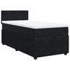 vidaXL Sommier &agrave; lattes de lit avec matelas Noir 90x200 cm Velours