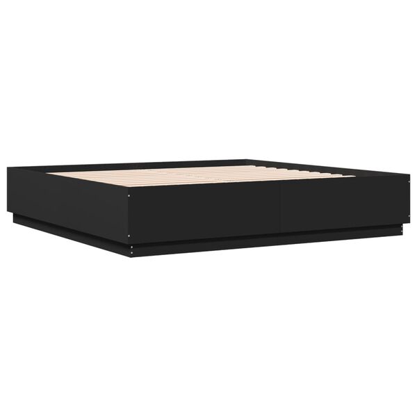 vidaXL Cadre de lit sans matelas noir 200x200 cm