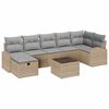 vidaXL Ensemble de canap&eacute; de jardin 8 pc Beige polyrotin