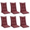 vidaXL Coussins de chaise dossier haut lot de 6 rouge bordeaux m&eacute;lang&eacute;