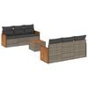vidaXL Salon de jardin avec coussins 7 pcs gris r&eacute;sine tress&eacute;e