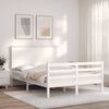 vidaXL Cadre de lit sans matelas blanc 120x200 cm bois massif