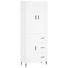 vidaXL Buffet haut Blanc 69,5x34x180 cm Bois d'ing&eacute;nierie