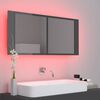 vidaXL Armoire à miroir de bain à LED Gris brillant Acrylique