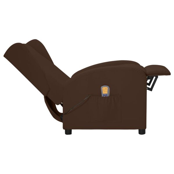 vidaXL Fauteuil de massage &agrave; oreilles marron similicuir
