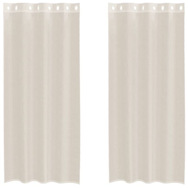 vidaXL Rideaux en voile avec &oelig;illets 2 pcs cr&egrave;me 140x245 cm
