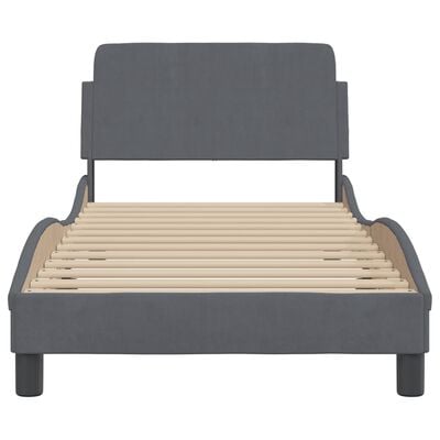 vidaXL Cadre de lit sans matelas gris foncé 80x200 cm velours