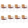 vidaXL Chaises de jardin lot de 8 avec coussins Bois d'acacia solide