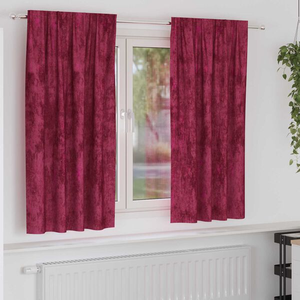 vidaXL Rideaux en velours 2 pcs Rouge bordeaux 175 x 140 cm Velours