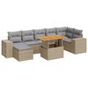 vidaXL Salon de jardin avec coussins 8 pcs beige résine tressée