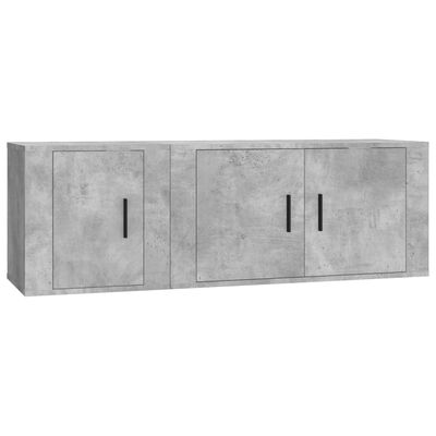 vidaXL Ensemble de meubles TV 2 pcs gris béton bois d'ingénierie